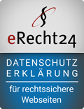 Siegel eRecht24 Datenschutzerklärung für rechtssichere Webseiten